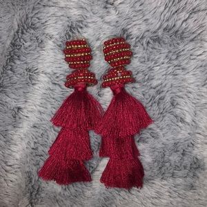 Tassel earrings with beads